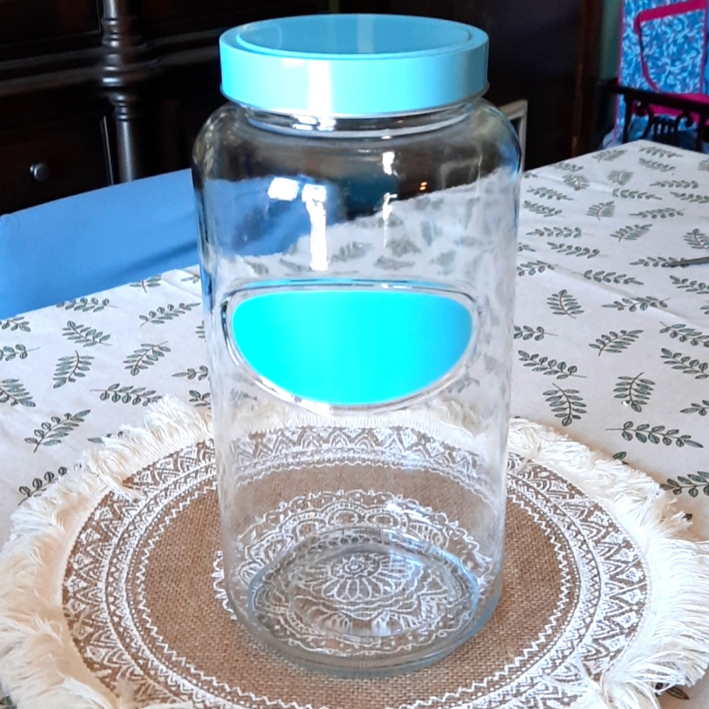 Tall Glass Canister with Chalkboard Label